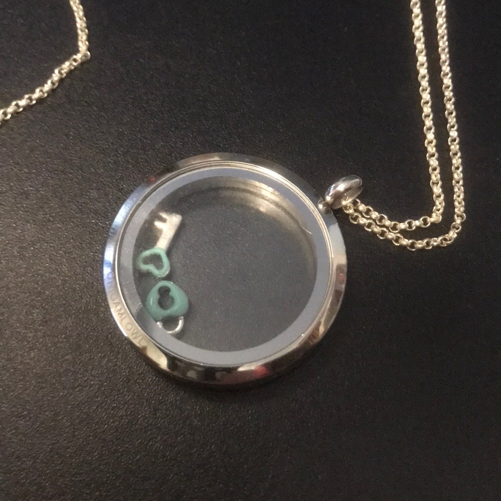 Origami Owl Heart Lock & Key Locket Necklace